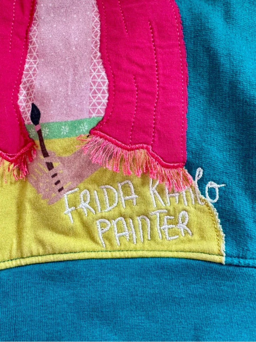 Piccolina Frida Kahlo Teal Appliqué Trailblazer Sweatshirt - Picture 2 of 6